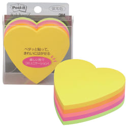 3M Post-it and sticky notes Heart 72x72mm fluorescent color five-color 225 sheets CC-31