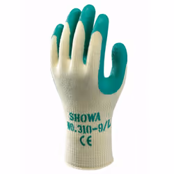 Showa 310 Green Latex Palm Coated Work Gloves, 9/Large