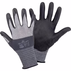 Showa 4704 XL, Workshop gloves, Black, Grey, XL, Nitril, Spandex