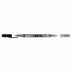 Tombow 82040 Fudenosuke Brush Pen  Twin Tip  Black/Gray Fudenosuke Brush Pen for Calligraphy and Art Drawings