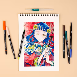 Tombow ABT Dual Brush Pen Watercolor Manga Set Flower