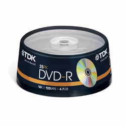 TDK 25 x DVD-R 4.7GB, DVD-R, 120 mm, Cakebox, 25 pc(s), 4.7 GB