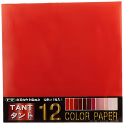Toyo 068301 Origami Tanto Color Paper  13.8 inches (35 cm) Square  Red  Pack of 12