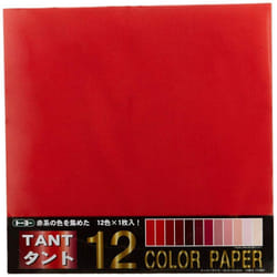 Toyo 068301 Origami Tanto Color Paper  13.8 inches (35 cm) Square  Red  Pack of 12