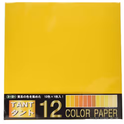 Toyo 068303 Origami Tanto Color Paper 13.8 inches (35 cm) Square Yellow Pack of 12
