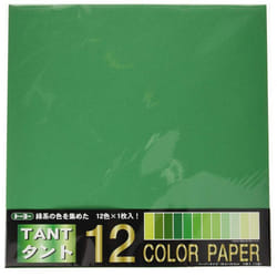 Toyo 068304 Origami Tanto Color Paper  13.8 inches (35 cm) Square  Green  Pack of 12