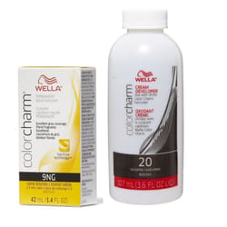 3.6oz) Wella Color Charm Haircolor 9NG Sand Blonde - 9NG + Developer (Vol. 20