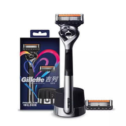 Gillette Fusion 5 ProGlide Razor with Mangetic Stand Men's Shaving Razor Premium Edition 1Handle 2 blades 1 stand