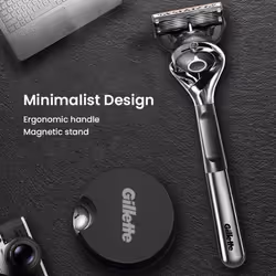 Gillette Fusion 5 ProGlide Razor with Mangetic Stand Men's Shaving Razor Premium Edition 1Handle 2 blades 1 stand