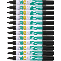 Pilot Supercolour Fine Permanent Marker Bullet 4 mm Tip - Black, Box of 12