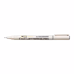 Pilot Lettering Pen Broad, Black, 0.3 mm, White