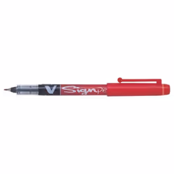 Pilot V Sign Liquid Ink Pen 2mm Tip 0.6mm Line Red (Pack 12) - 3011012