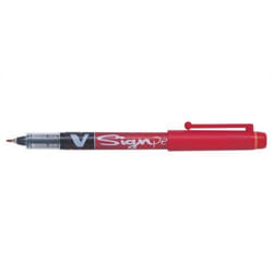 Pilot V Sign Liquid Ink Pen 2mm Tip 0.6mm Line Red (Pack 12) - 3011012