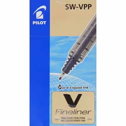 Pilot V Fineliner Liquid Ink 1.2 mm Tip - Blue, Box of 12