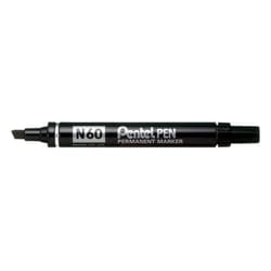 Pentel N 60 permanent marker Chisel tip Black 12 pc(s)
