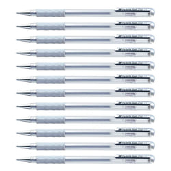 Pentel 0.8mm Tip Hybrid Gel Metallic Comfortable Finger Grip Ink Pen - Silver
