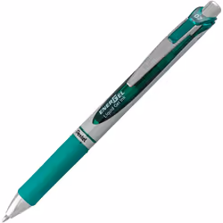Pentel EnerGel BL77-D Gel-Ink Roller Ball Pen with Push-Button Mechanism 0.35 mm - Green (Pack of 12)