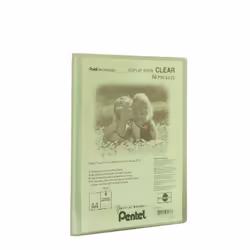 Pentel Recycology A4 display book clear. 30 pocket display book with transparent non-reflective. matt finish and low-static c ...
