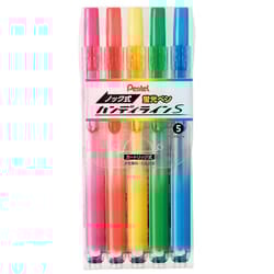 Pentel Knock Highlighter  Handy Line  5 Color Set (SXNS15-5)