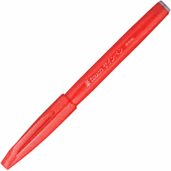 Pentel SES15C-B felt-tip pen with flexible brush-like tip red