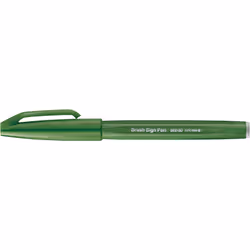 Pentel Brush Sign, Fine, 1 colours, Green, Brush tip, 0.5 mm, 2 mm