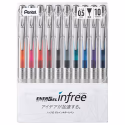 Pentel BLN75TL-10 EnerGel Ink Ballpoint Pen  0.02 inches (0.5 mm)  10