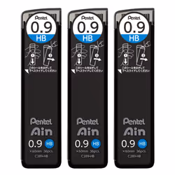Pentel AMZXC289HB3P Sharp Lead Pentel Ain 0.9mm HB 3 Pieces Black