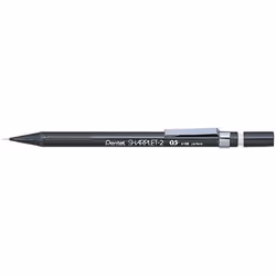 A slim. lightweight automatic pencil with ridged finger grips for more comfort and control. Features an adjustable metal pock ...