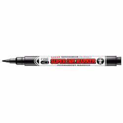 Uni-Ball Super Ink PNA-125, Black, Fine tip, Black, Plastic, 0.9 mm, Fabric, Paper
