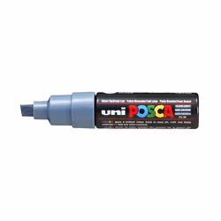 POSCA uni PC-8K, 1 pc(s), Grey, Chisel tip, Black, Grey, 8 mm, Water-based ink