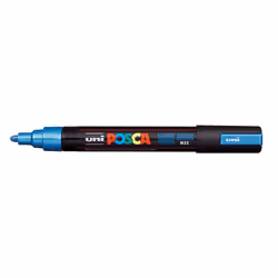 POSCA PC-5M, 1 pc(s), Metallic blue, Bullet tip, Black, Blue, Polypropylene (PP), Tube