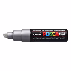 POSCA uni PC-8K, 1 pc(s), Silver, Chisel tip, Black, Silver, 8 mm, Water-based ink