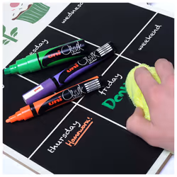 Uni-Ball PWE-5M Liquid Chalk Marker Pen - 1.8-2.5mm Bullet Tip - Fluorescent Yellow Ink - Single - Additional view 5
