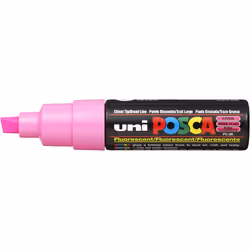 uni-ball Posca PC-8K Broad Chisel Tip Marker - Fluorescent Pink, Pack of 6
