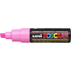 uni-ball Posca PC-8K Broad Chisel Tip Marker - Fluorescent Pink, Pack of 6