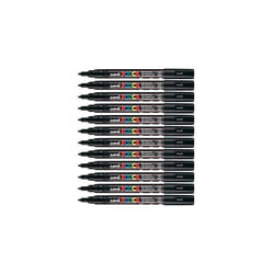 uni-ball Posca PC3M Marker Fine Tip Line Width 0.9-1.3 mm Ref 9002000 - Black, Pack 12