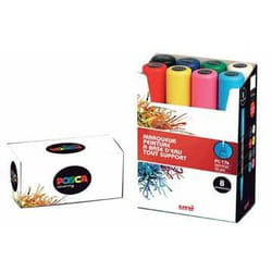 POSCA uni PC-17K, 8 pcs marker 8 pc(s) Chisel tip Black, Blue, Green, Pink, Red, White, Yellow