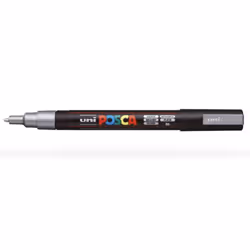 POSCA PC3M AR, 1 pc(s), Silver, Fine tip, Black, Rectangle, 0.9 mm