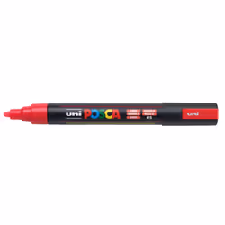 POSCA PC-5M Fluorescent Red, Red, Multicolour, Fluorescent Red, 1 colours, Medium, Water-based ink