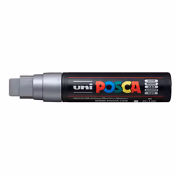 POSCA PC-17K Silver, Silver, Multicolour, 1 colours, Extra Bold, Water-based ink, Chisel tip