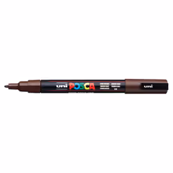 POSCA PC-3M Dark brown, Brown, Multicolour, Dark brown, 1 colours, Fine, Water-based ink