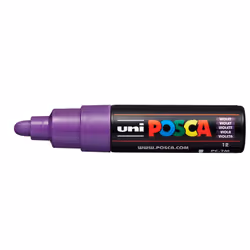 POSCA PC-7M Violet, Violet, Multicolour, 1 colours, Water-based ink, Bullet tip, Round