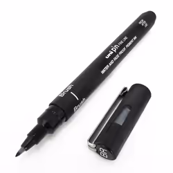 Uni Pin Fineliner Drawing Pen - Brush Nib - Black Ink - Single