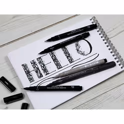 Uni Pin Fineliner Drawing Pen - Brush Nib - Black Ink - Single