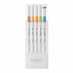 Uni-Ball EMOTT No.6, 5 pc(s), Beige, Blue, Light Green, Orange, Assorted colours
