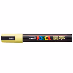 POSCA PC-5M, 1 pc(s), Yellow, Brush tip, Black, Yellow, 1.8 mm, 2.5 mm