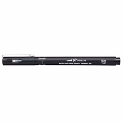 Uni-Ball Pin Brush, Black, Black, Plastic, Round, Black, Plastic