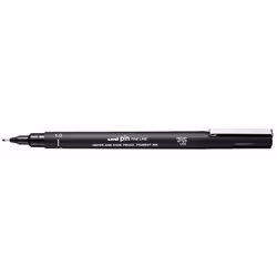 Uni-Ball Pin 1.0, Black, Black, Plastic, Round, Black, Plastic