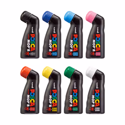 POSCA PCM-22, Black, Blue, Green, Light Blue, Pink, Red, White, Yellow, Multicolour, 8 colours, Extra Bold, Water-based ink,  ...