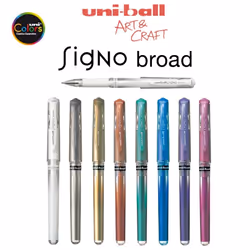 White Uni-ball Signo UM-153 Broad Rollerball Gel Pen